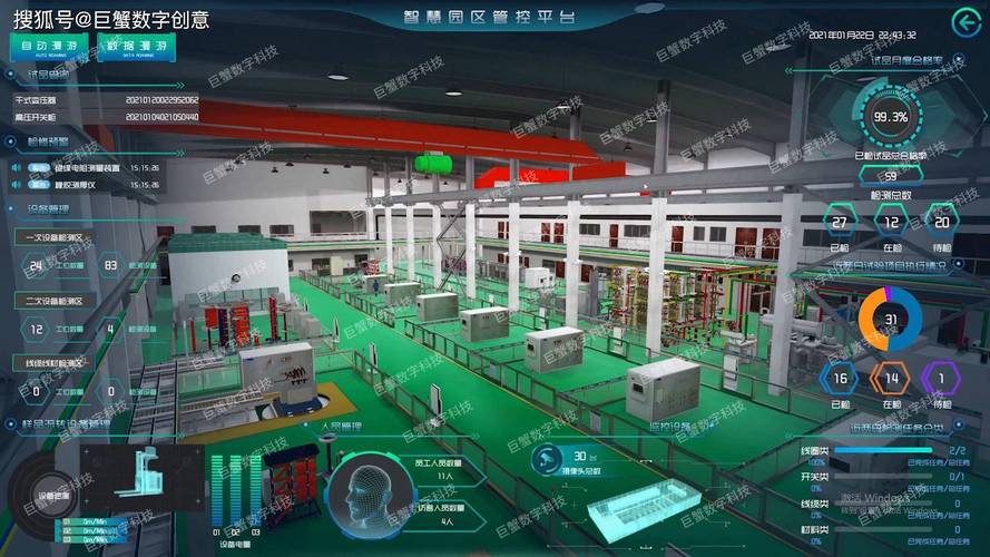 數字孿生智慧工廠3d模型開發,智慧城市園區三維模型